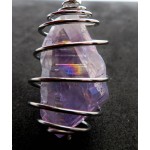 Amethyst Aura Gemstone Spiral Pendant